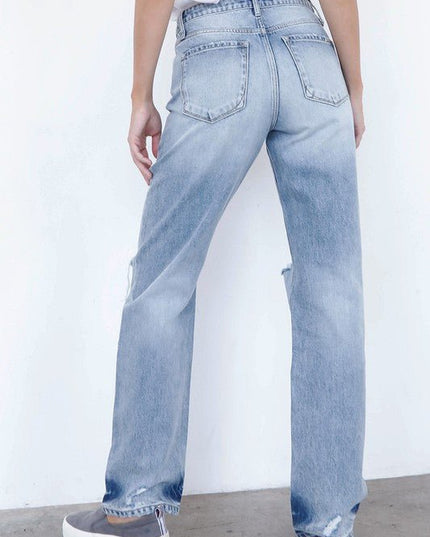 INSANE GENE HIGH WAISTED LOOSE FIT STRAIGHT LEG JEANS - Sleekdenim.com