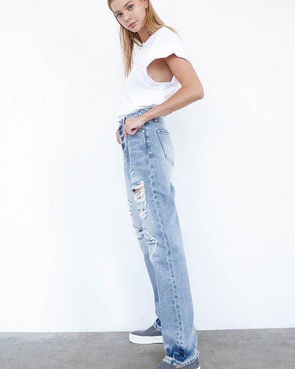 INSANE GENE HIGH WAISTED LOOSE FIT STRAIGHT LEG JEANS - Sleekdenim.com