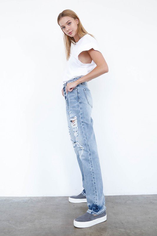 INSANE GENE HIGH WAISTED LOOSE FIT STRAIGHT LEG JEANS - Sleekdenim.com