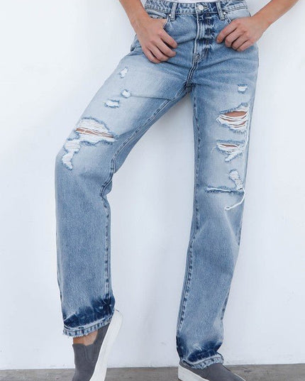 INSANE GENE HIGH WAISTED LOOSE FIT STRAIGHT LEG JEANS - Sleekdenim.com