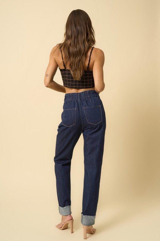 INSANE GENE HIGH WAISTED PLEATED SLOUCHY DENIM PANTS - Sleekdenim.com