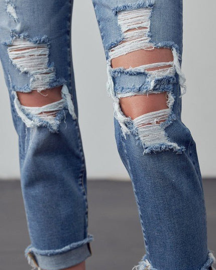 INSANE GENE MID - RISE ANKLE LENGTH BOYFRIEND JEANS - Sleekdenim.com