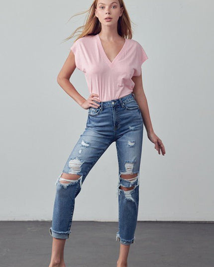 INSANE GENE MID - RISE ANKLE LENGTH BOYFRIEND JEANS - Sleekdenim.com