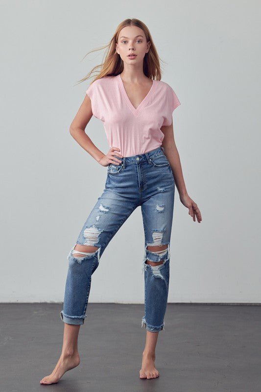 INSANE GENE MID - RISE ANKLE LENGTH BOYFRIEND JEANS - Sleekdenim.com