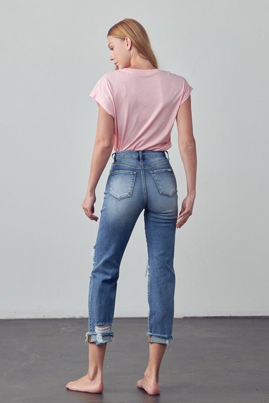 INSANE GENE MID - RISE ANKLE LENGTH BOYFRIEND JEANS - Sleekdenim.com
