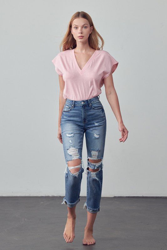 INSANE GENE MID - RISE ANKLE LENGTH BOYFRIEND JEANS - Sleekdenim.com