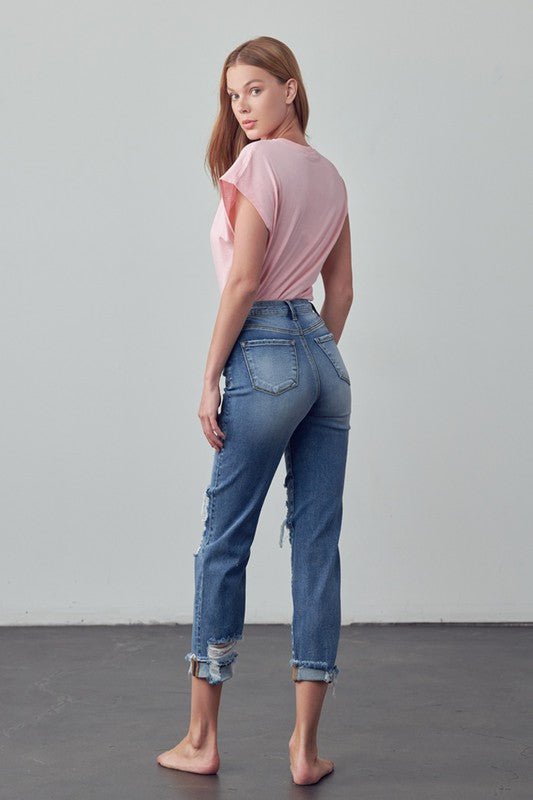 INSANE GENE MID - RISE ANKLE LENGTH BOYFRIEND JEANS - Sleekdenim.com