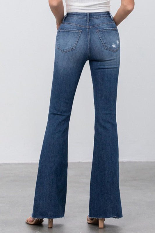 Insane Gene Mid Rise Dark Wash Flare Jeans - Sleekdenim.com
