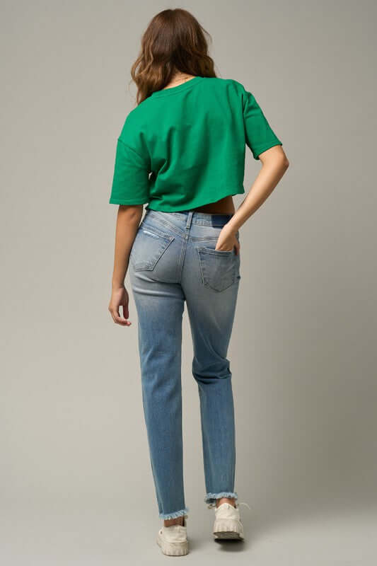 INSANE GENE MID - RISE SLIM FIT STRAIGHT LEG TAPERED JEANS - Sleekdenim.com