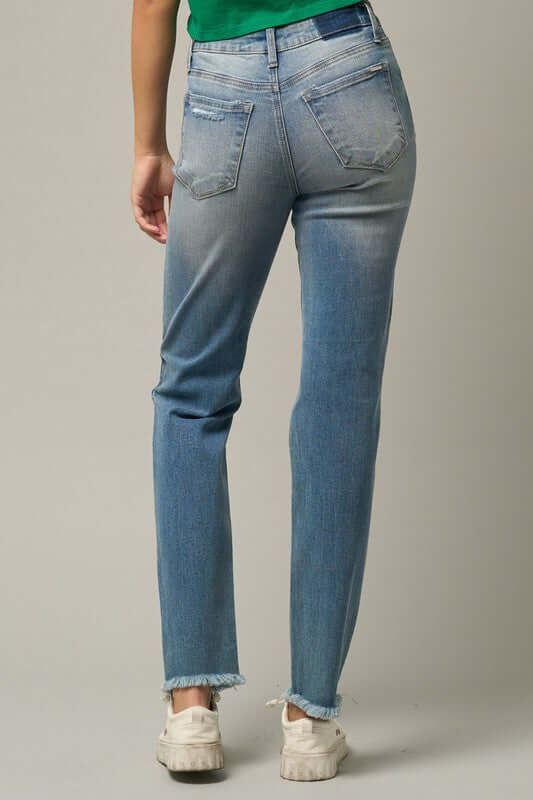 INSANE GENE MID - RISE SLIM FIT STRAIGHT LEG TAPERED JEANS - Sleekdenim.com