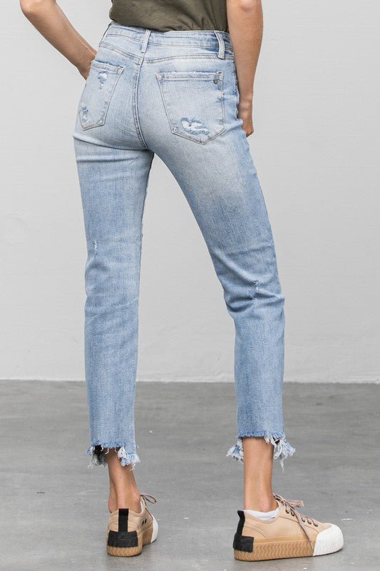 INSANE GENE MID WAIST STRAIGHT JEANS - Sleekdenim.com