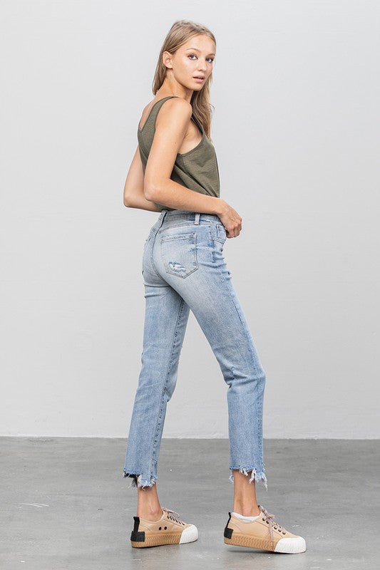INSANE GENE MID WAIST STRAIGHT JEANS - Sleekdenim.com