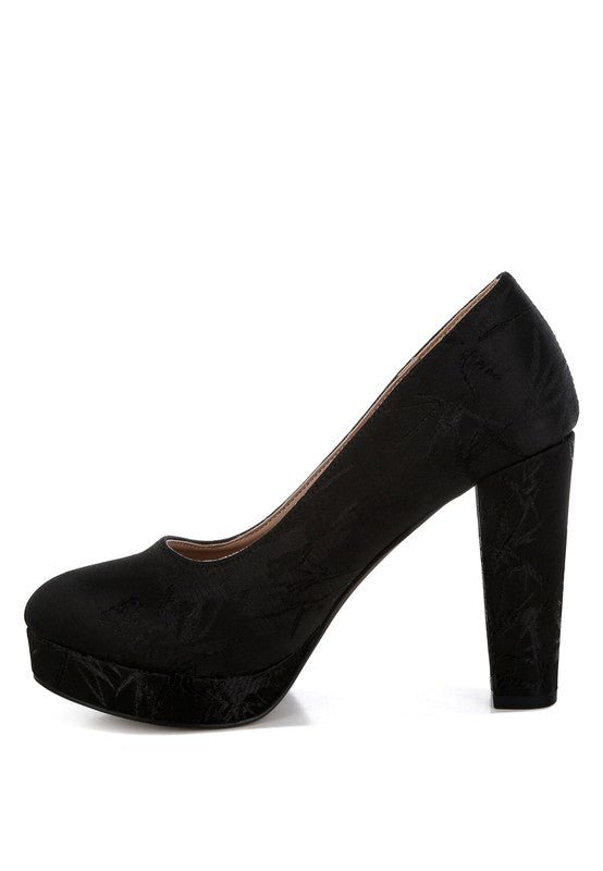 Jastour Platform Block Heel Pumps - Sleekdenim.com