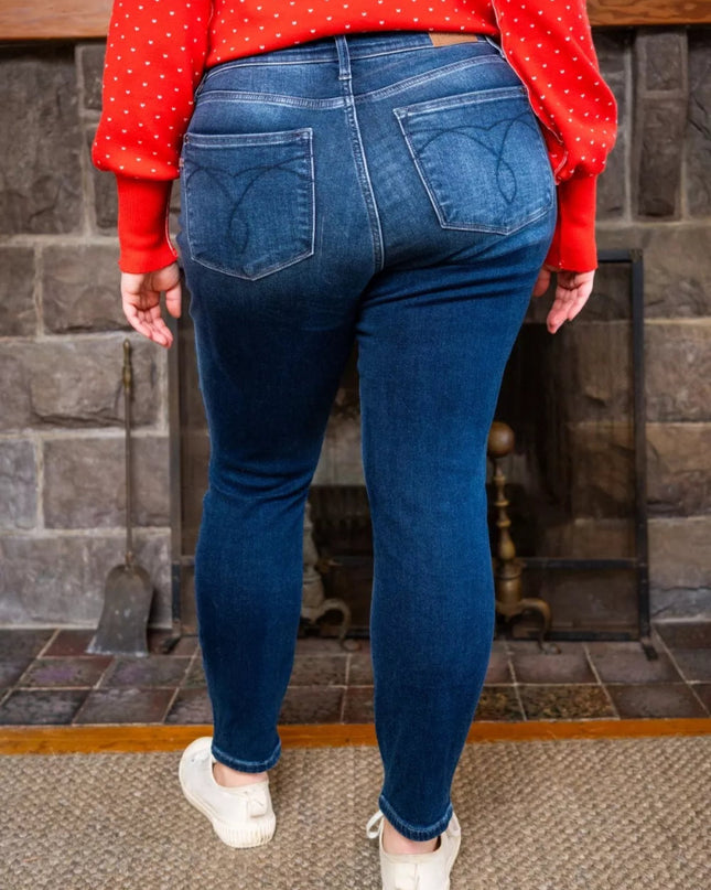 Judy Blue Full Size Washed Thermal Skinny Jeans Plus Size - Sleekdenim.com
