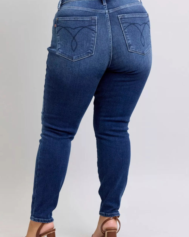 Judy Blue Full Size Washed Thermal Skinny Jeans Plus Size - Sleekdenim.com