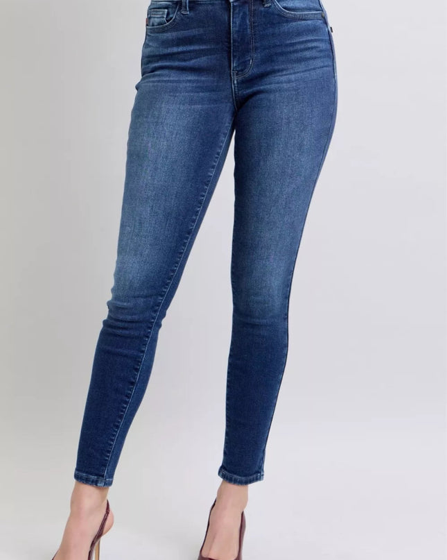 Judy Blue Full Size Washed Thermal Skinny Jeans Plus Size - Sleekdenim.com