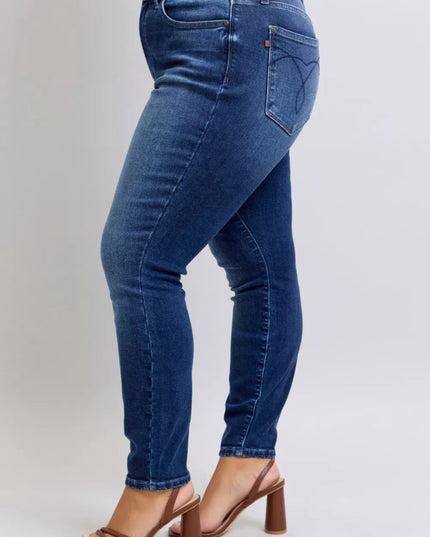 Judy Blue Full Size Washed Thermal Skinny Jeans Plus Size - Sleekdenim.com
