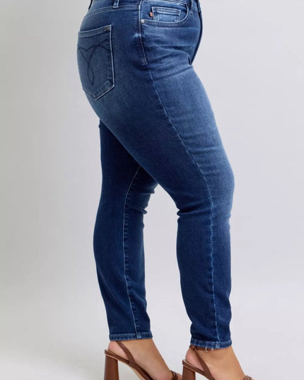 Judy Blue Full Size Washed Thermal Skinny Jeans Plus Size - Sleekdenim.com