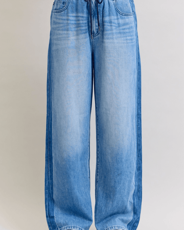 Judy Blue High - Waist Feather - Weight Wilhemina Elastic Waist Band Jeans 881005 - Sleekdenim.com