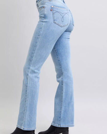 Judy Blue Mid Rise Thermal Bootcut Jeans - Sleekdenim.com