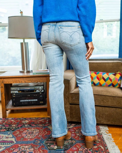 Judy Blue Mid Rise Thermal Bootcut Jeans - Sleekdenim.com