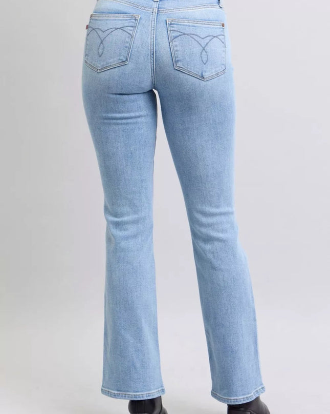 Judy Blue Mid Rise Thermal Bootcut Jeans - Sleekdenim.com