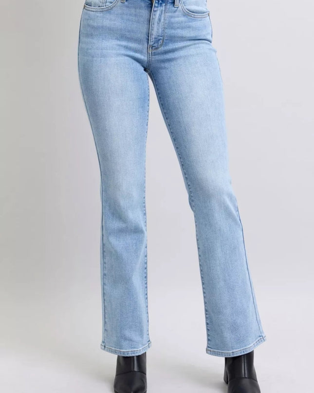 Judy Blue Mid Rise Thermal Bootcut Jeans - Sleekdenim.com