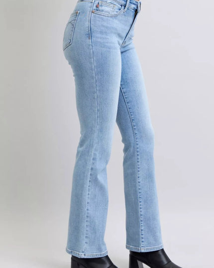 Judy Blue Mid Rise Thermal Bootcut Jeans - Sleekdenim.com
