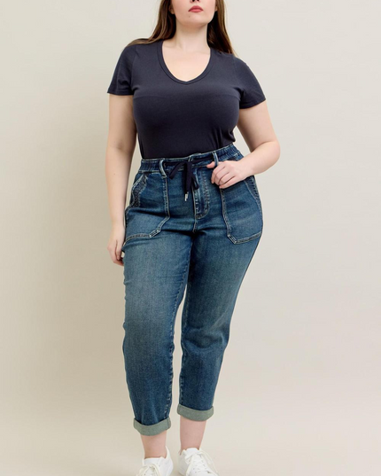 Judy Blue High Waist Vintage Jogger Denim Jeans 88971 Plus Size