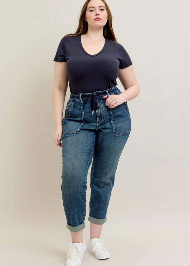 Judy Blue High Waist Vintage Jogger Denim Jeans 88971 Plus Size