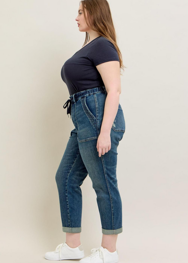 Judy Blue High Waist Vintage Jogger Denim Jeans 88971 Plus Size
