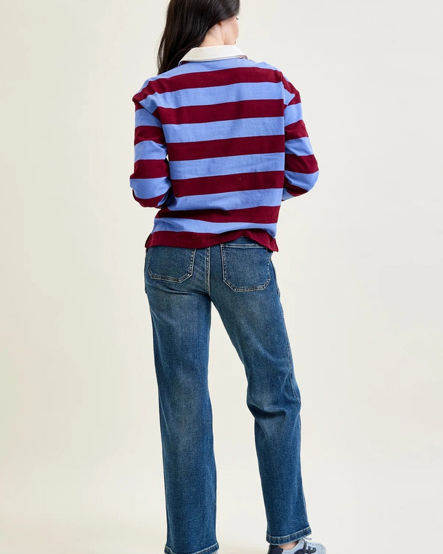 Judy Blue "Blair" High Rise Drawstring Wide Leg Jeans 88856