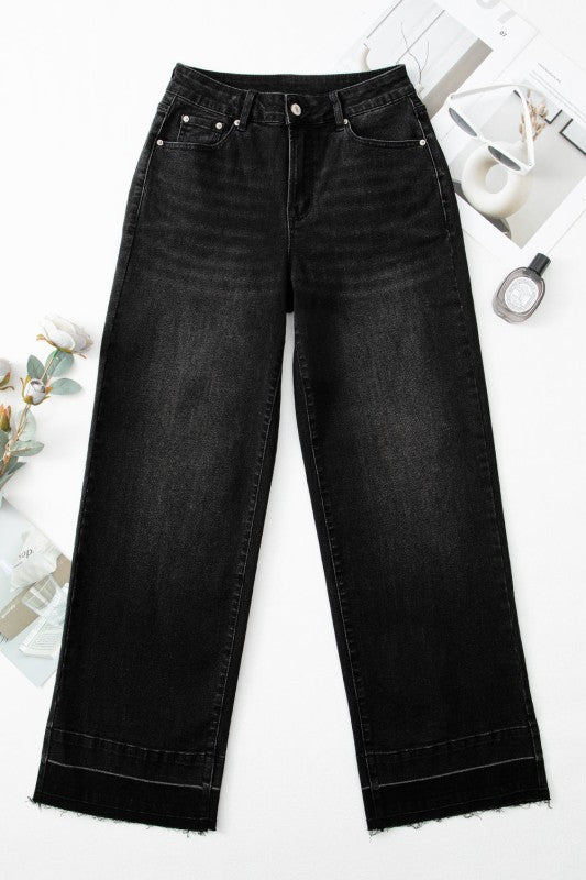 JUNIPER BLVD Denim Raw Hem Straight Leg Jeans - Sleekdenim.com