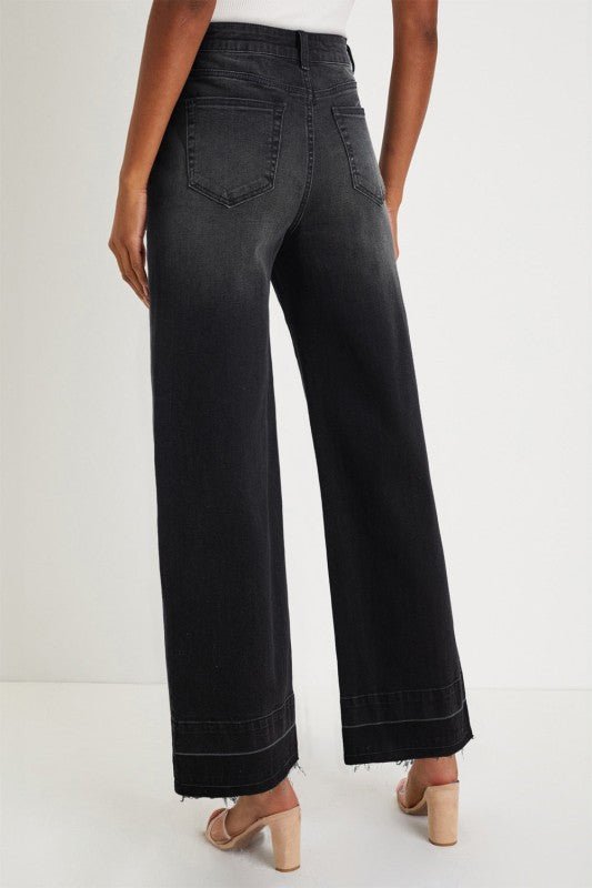JUNIPER BLVD Denim Raw Hem Straight Leg Jeans - Sleekdenim.com