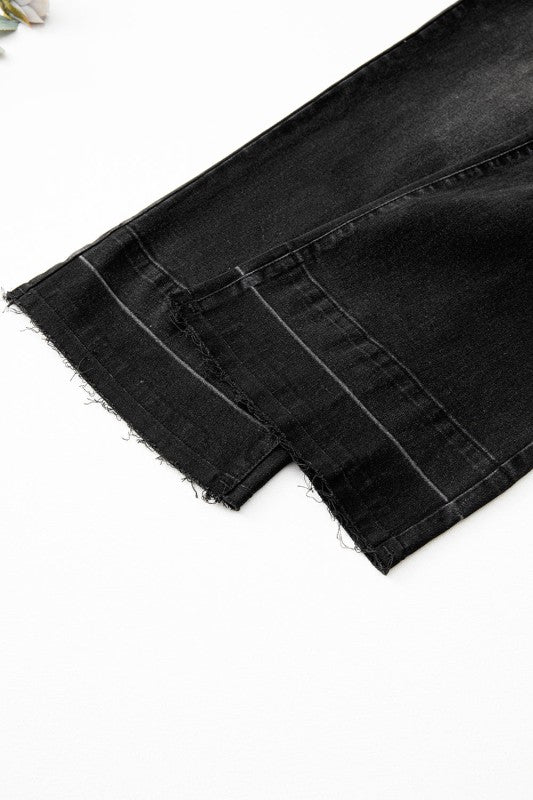 JUNIPER BLVD Denim Raw Hem Straight Leg Jeans - Sleekdenim.com