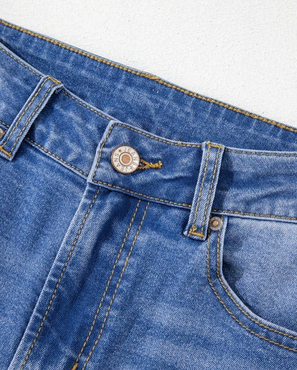 JUNIPER BLVD Denim Raw Hem Straight Leg Jeans - Sleekdenim.com