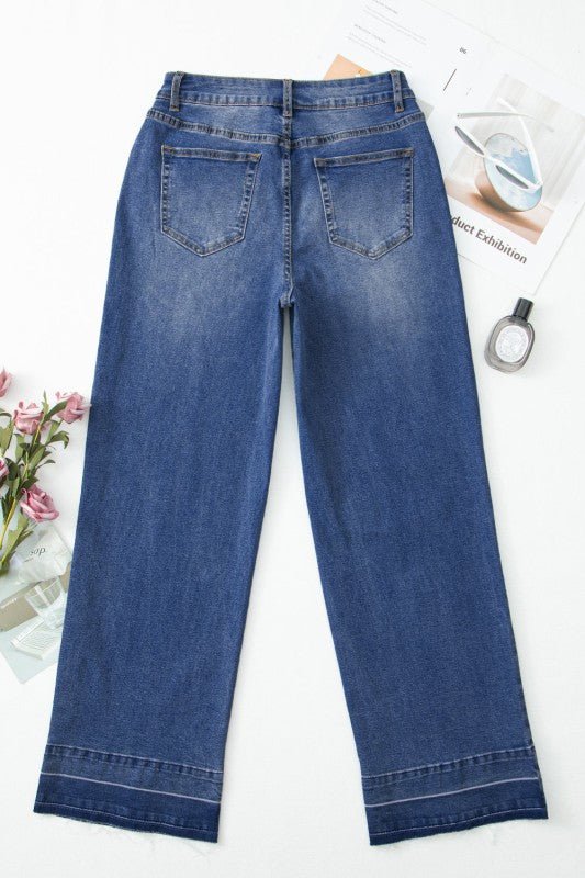 JUNIPER BLVD Denim Raw Hem Straight Leg Jeans - Sleekdenim.com
