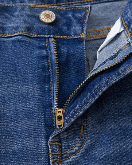 JUNIPER BLVD Denim Raw Hem Straight Leg Jeans - Sleekdenim.com