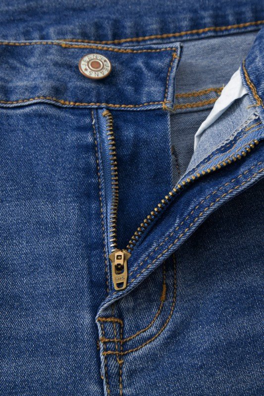 JUNIPER BLVD Denim Raw Hem Straight Leg Jeans - Sleekdenim.com