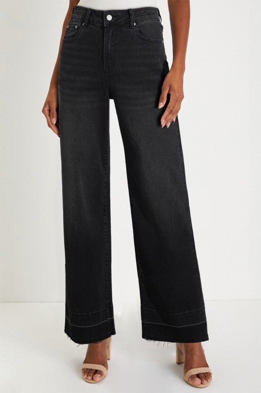 JUNIPER BLVD Denim Raw Hem Straight Leg Jeans - Sleekdenim.com