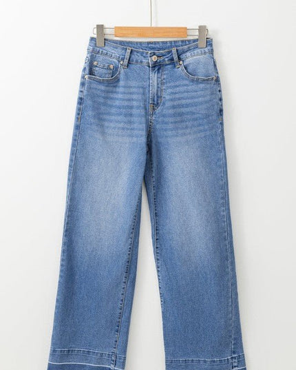 JUNIPER BLVD Denim Raw Hem Straight Leg Jeans - Sleekdenim.com