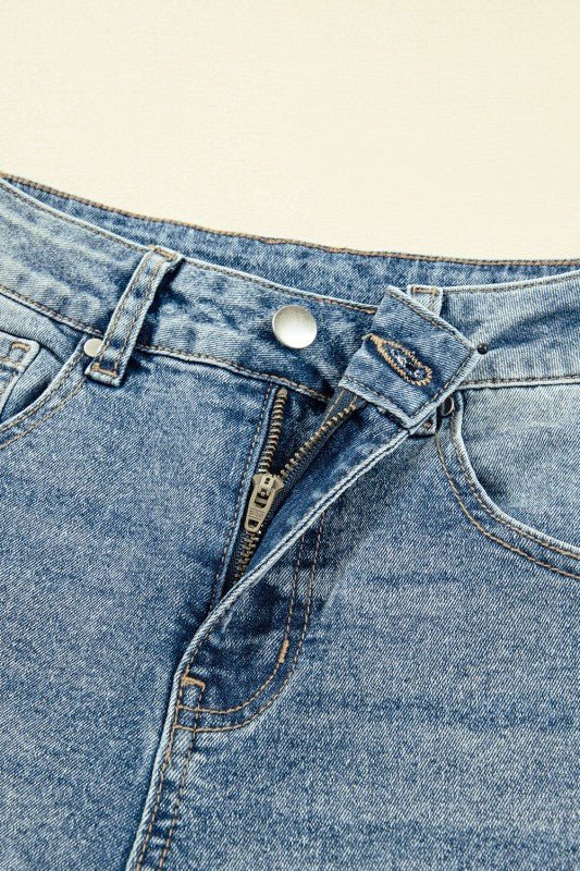 JUNIPER BLVD Denim Vintage Washed Seam Shift Jeans - Sleekdenim.com