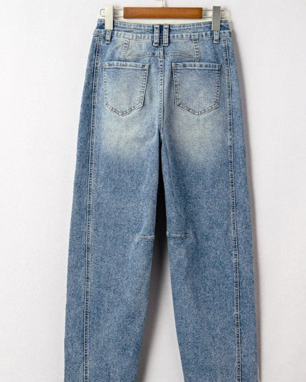 JUNIPER BLVD Denim Vintage Washed Seam Shift Jeans - Sleekdenim.com