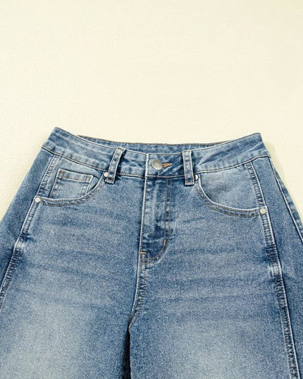 JUNIPER BLVD Denim Vintage Washed Seam Shift Jeans - Sleekdenim.com