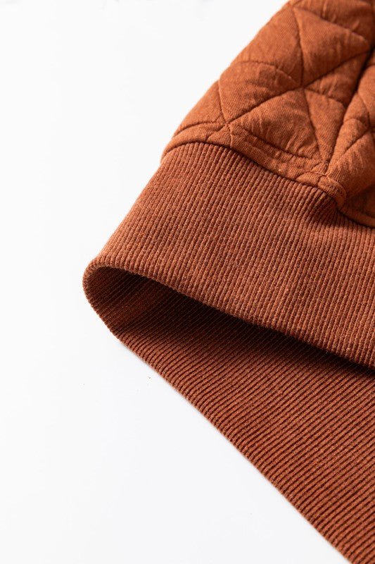 JUNIPER BLVD Geometric Quilted Half - Zip Sweatshirt - Sleekdenim.com