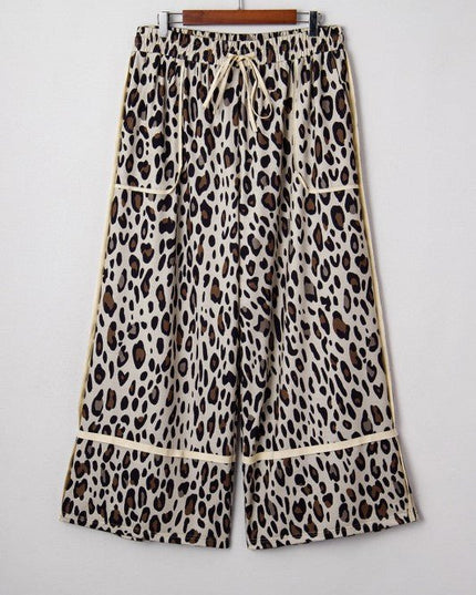JUNIPER BLVD Plus Size Leopard Reverse Seam Patch Pocket Pants - Sleekdenim.com