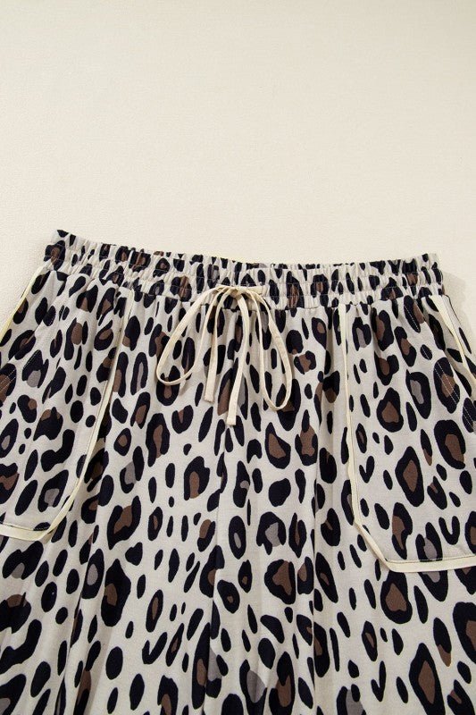 JUNIPER BLVD Plus Size Leopard Reverse Seam Patch Pocket Pants - Sleekdenim.com