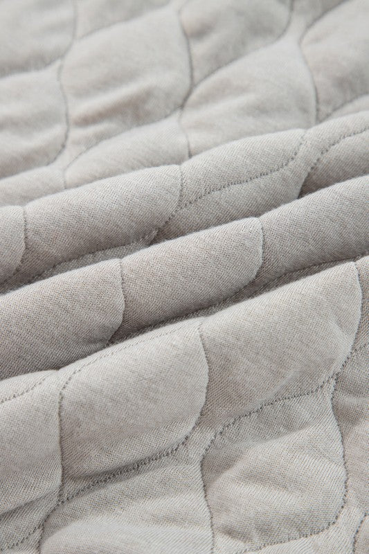 JUNIPER BLVD Plus Size Solid Quilted Quarter Zip Hoodie - Sleekdenim.com