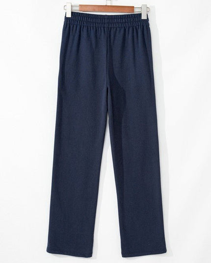 JUNIPER BLVD Solid Fleece - Lined Drawstring Waist Pants - Sleekdenim.com