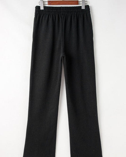 JUNIPER BLVD Solid Fleece - Lined Drawstring Waist Pants - Sleekdenim.com